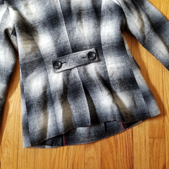 Maralyn & Me Juniors Plaid Peacoat Black Small - Picture 6 of 7